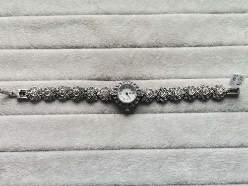 DISCOUNT!! Detailed Silver and Marcasite Watch