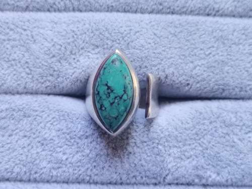 DISCOUNT!! Adjustable Silver  Turquoise Ring