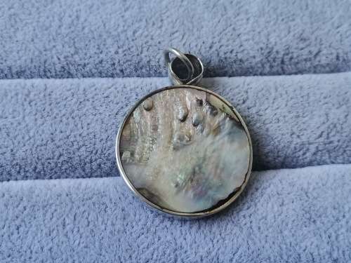 Discount!! Silver Abalone Pendant