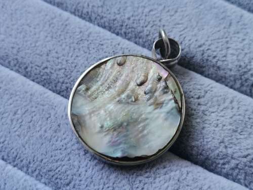 Discount!! Silver Abalone Pendant