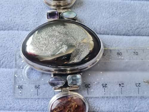 Discount!!! Silver Bracelet with Multiple Gemstones