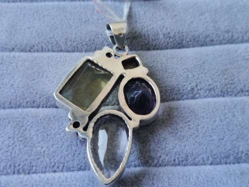 Discount!! Silver Multi-Gemstone Pendant
