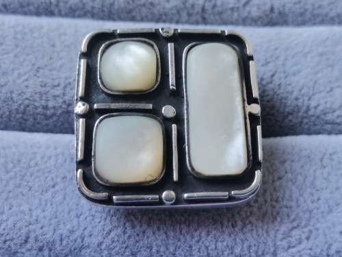 Discount!! Big Adjustable Silver Pearl Ring