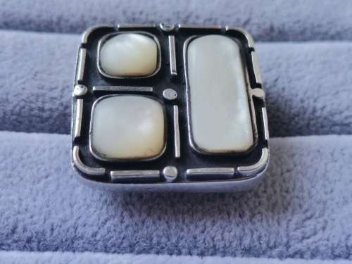 Discount!! Big Adjustable Silver Pearl Ring