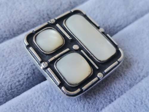 Discount!! Big Adjustable Silver Pearl Ring