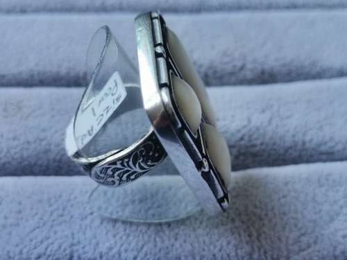 Discount!! Big Adjustable Silver Pearl Ring