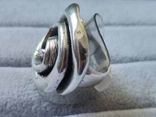 Discount!! Bulky Silver Rose Ring