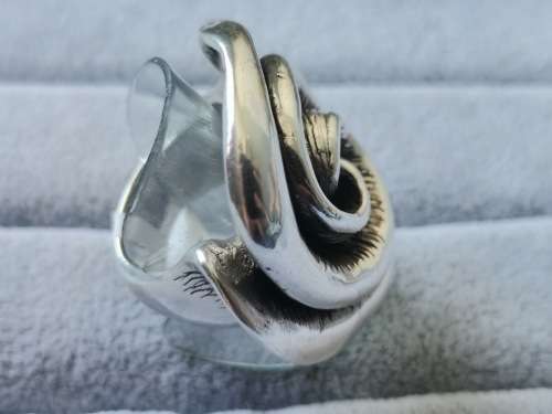 Discount!! Bulky Silver Rose Ring