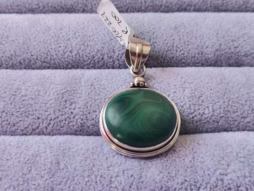 Discount!! Silver Malachite Pendant