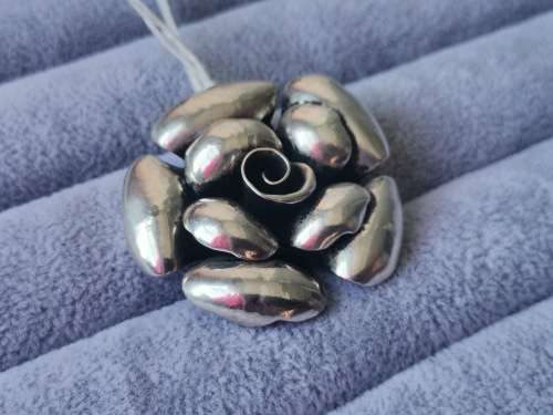 Discount!! Bulky Silver Rose Pendant