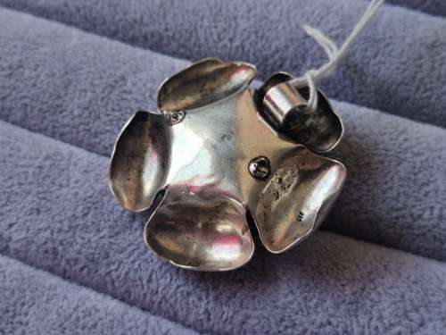 Discount!! Bulky Silver Rose Pendant