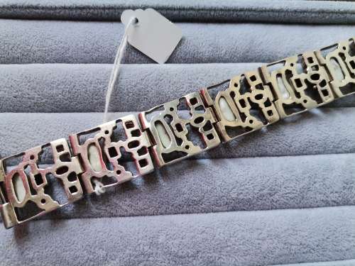 Discount!! Chunky Silver Pearl and Garnet Bracelet