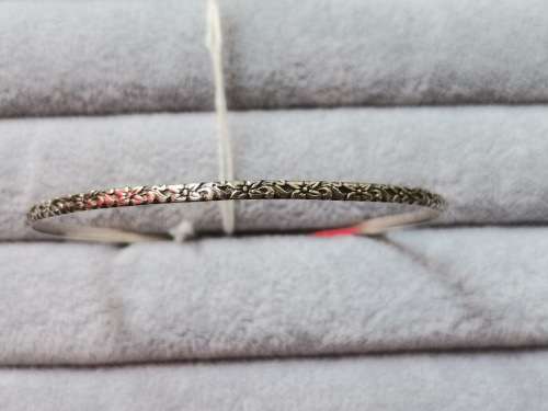 Patterned Silver Bangle