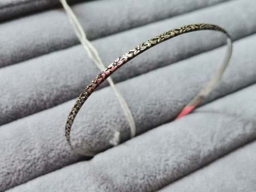 Patterned Silver Bangle