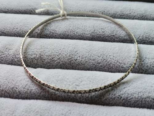 Patterned Silver Bangle