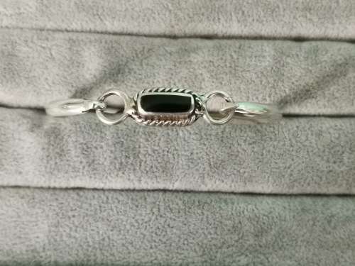 Discount!!! Silver Onyx Bangle