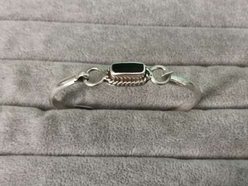 Discount!!! Silver Onyx Bangle
