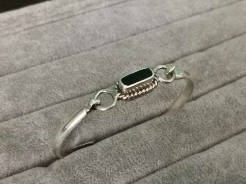Discount!!! Silver Onyx Bangle