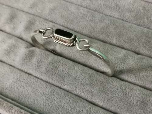 Discount!!! Silver Onyx Bangle