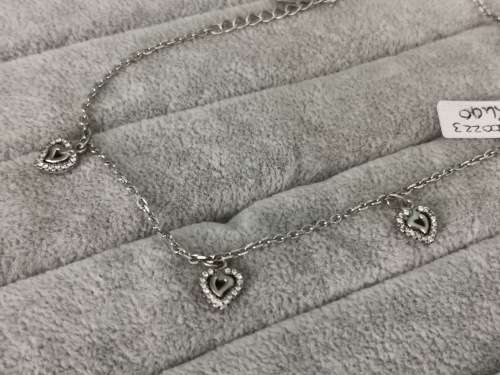 Silver Hearts Anklet