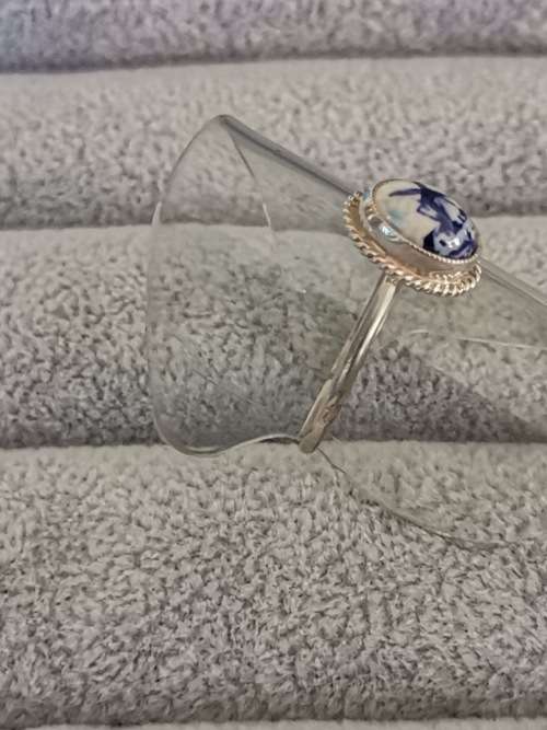 Silver Delft Ring