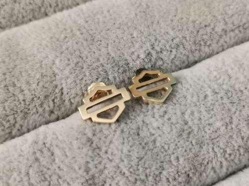 10ct Gold Harley Davidson Earrings