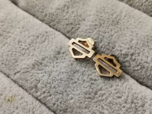 10ct Gold Harley Davidson Earrings