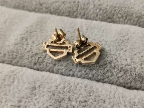 10ct Gold Harley Davidson Earrings