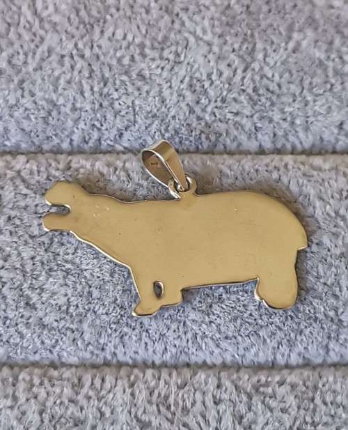 DISCOUNT!!! Silver Hippo Pendant