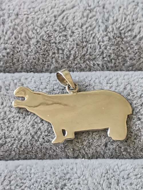 DISCOUNT!!! Silver Hippo Pendant