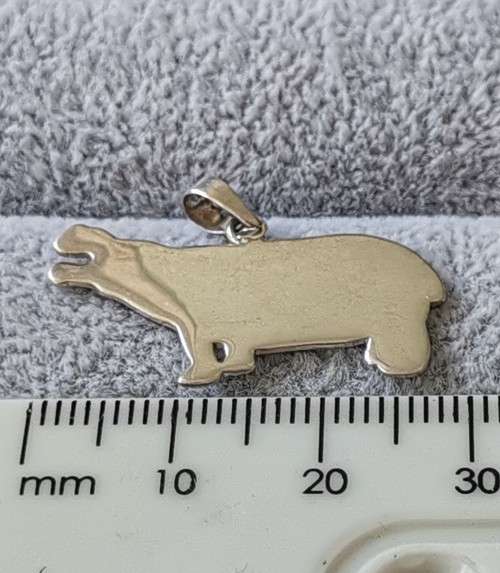 DISCOUNT!!! Silver Hippo Pendant