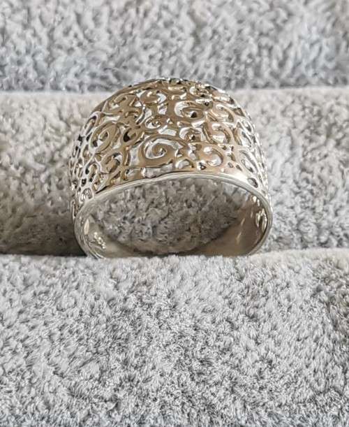Detailed Silver Ring