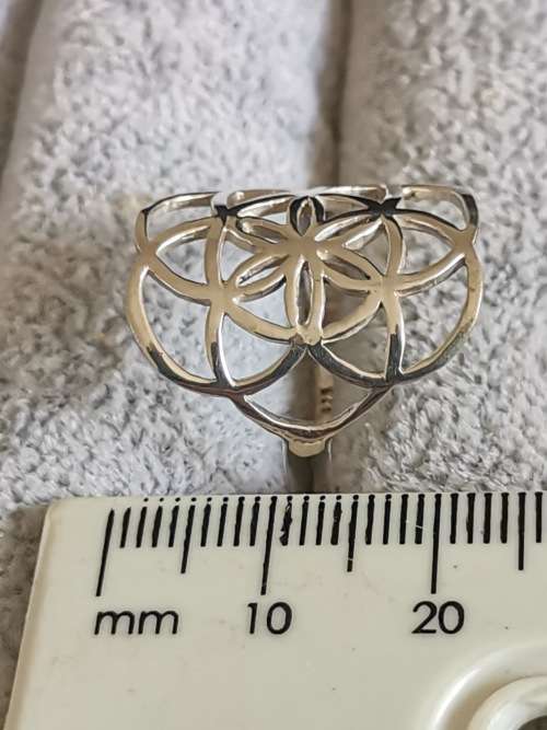 DISCOUNT!!! Silver Flower Of Life Ring