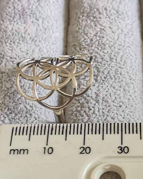 Silver Flower of Life Ring