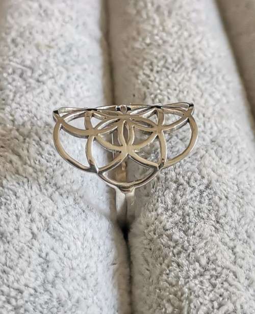 Silver Flower of Life Ring