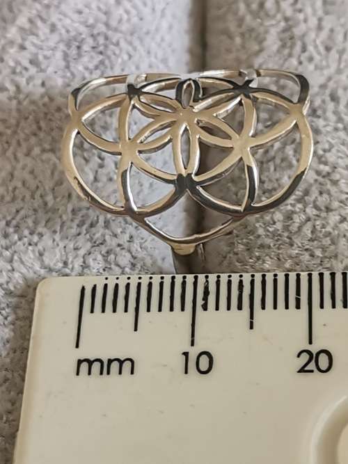 Silver Flower of Life Ring