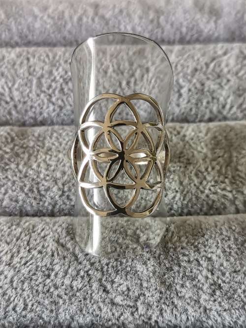 Silver Flower of Life Ring