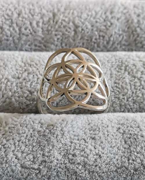 Silver Flower of Life Ring