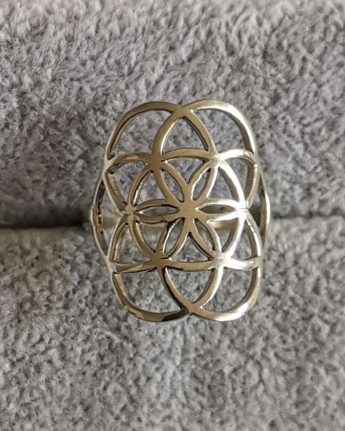 Silver Flower of Life Ring