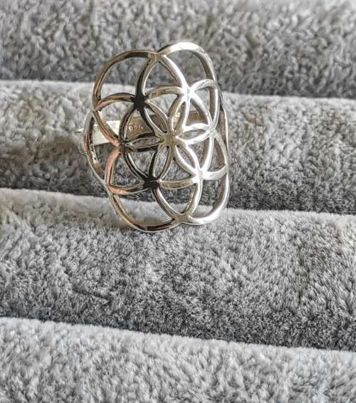 Silver Flower of Life Ring