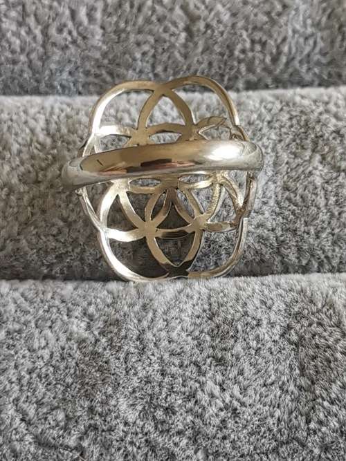 Silver Flower of Life Ring