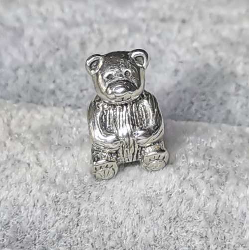Silver Pandora Bear Charm