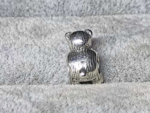 Silver Pandora Bear Charm