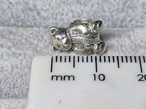 Silver Pandora Bear Charm