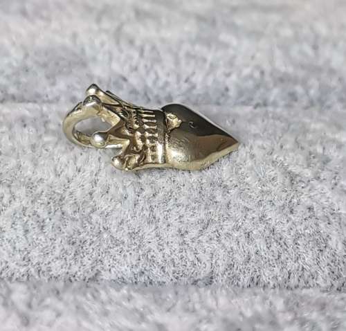 Silver Heart And Crown Pendant
