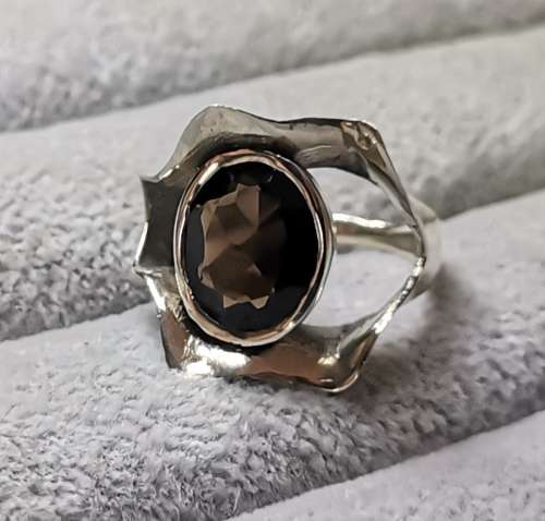 DISCOUNT!!! Silver Smoky Quartz Ring