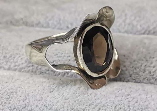 DISCOUNT!!! Silver Smoky Quartz Ring