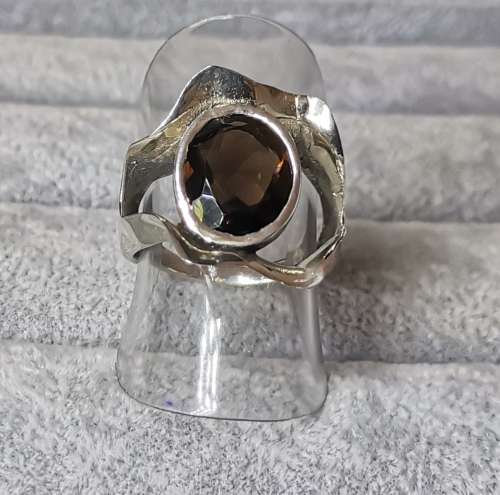 DISCOUNT!!! Silver Smoky Quartz Ring