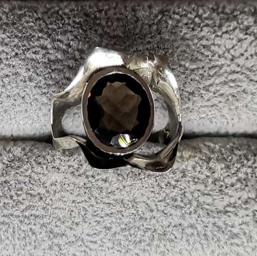 DISCOUNT!!! Silver Smoky Quartz Ring