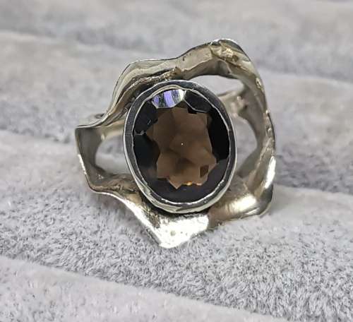 DISCOUNT!!! Silver Smoky Quartz Ring